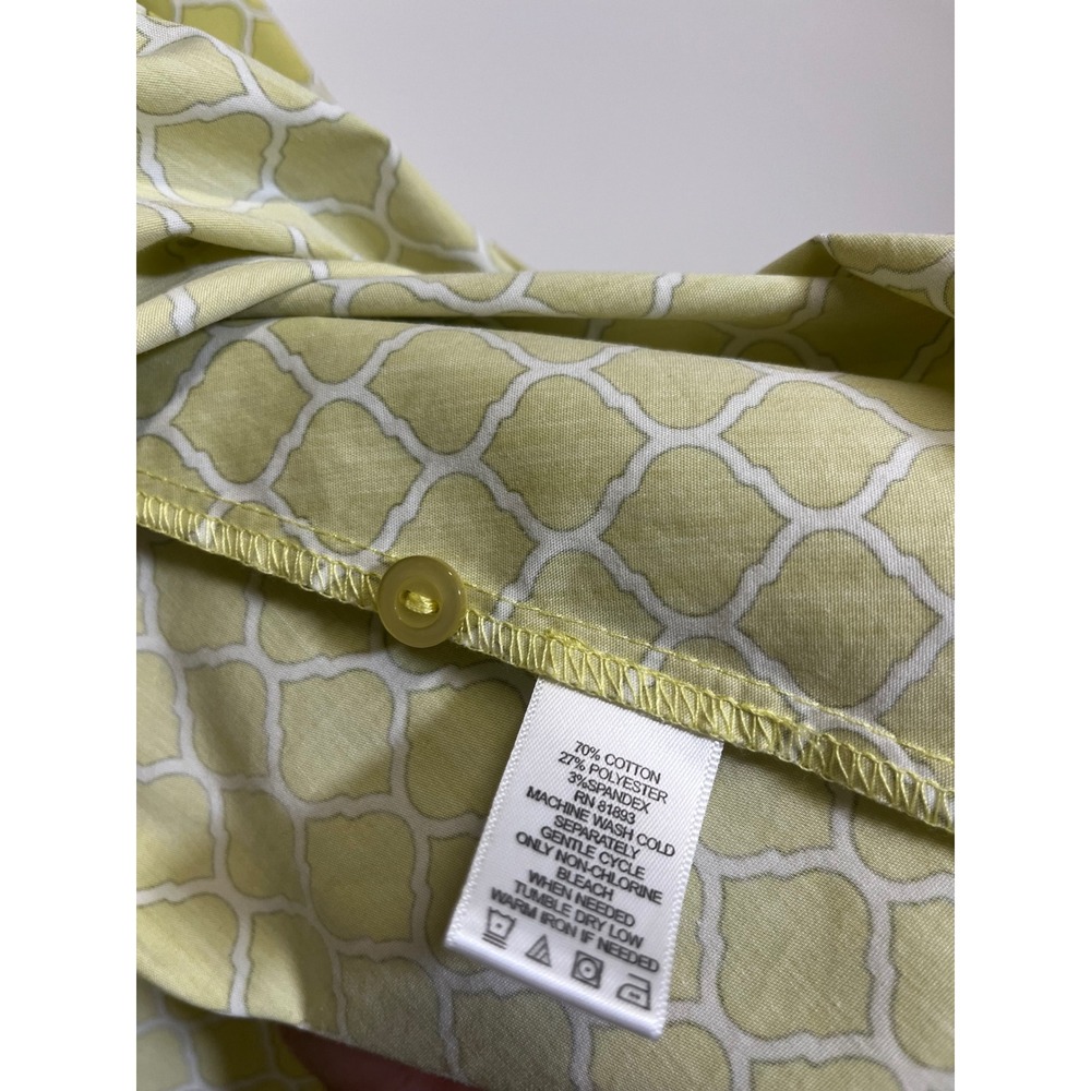 D&Co. Women's Green Patterned Button Down Blouse Size 16 - Picture 5 of 6